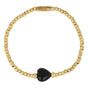 Elastische Onyx Armband met Hart bedel - My Bendel