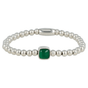 Elastische stainless steel Armband met Green Agate - My Bendel
