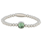 Elastische stainless steel Armband met Groene Bedel - My Bendel