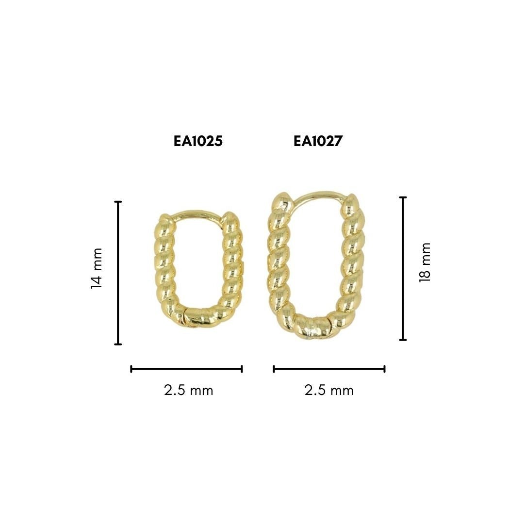 Elegante 14mm Gouden Twisted Oorring - My Bendel