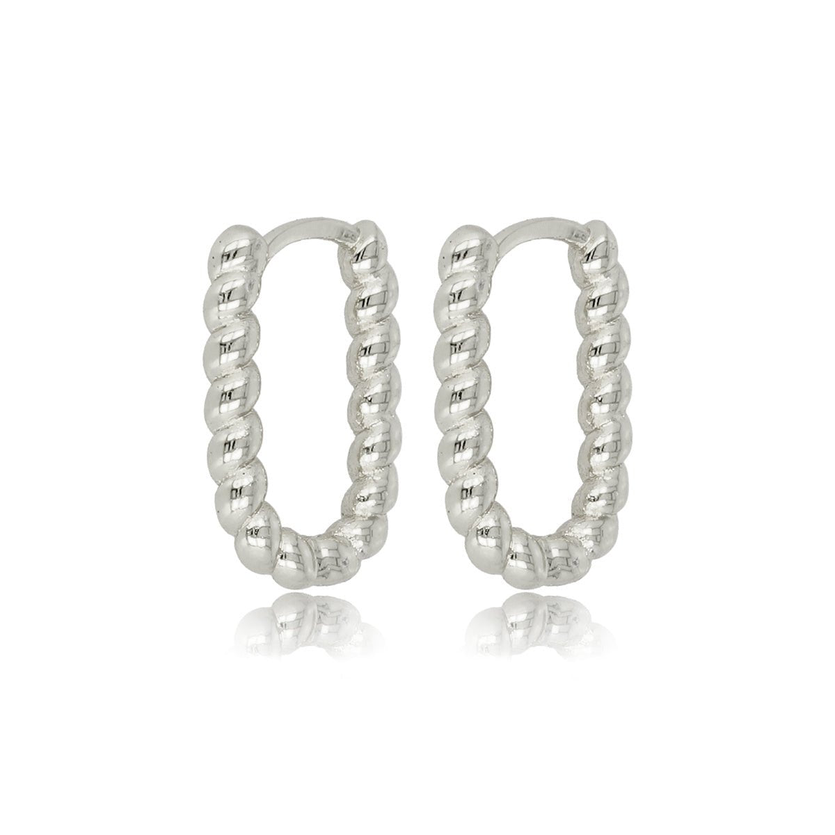 Elegante Gedraaide Zilveren Oorring 18mm - My Bendel