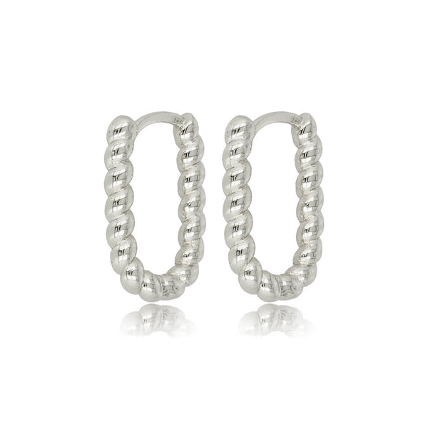 Elegante Gedraaide Zilveren Oorring 18mm - My Bendel