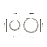 Elegante Gedraaide Zilveren Oorring 25x3 mm - My Bendel