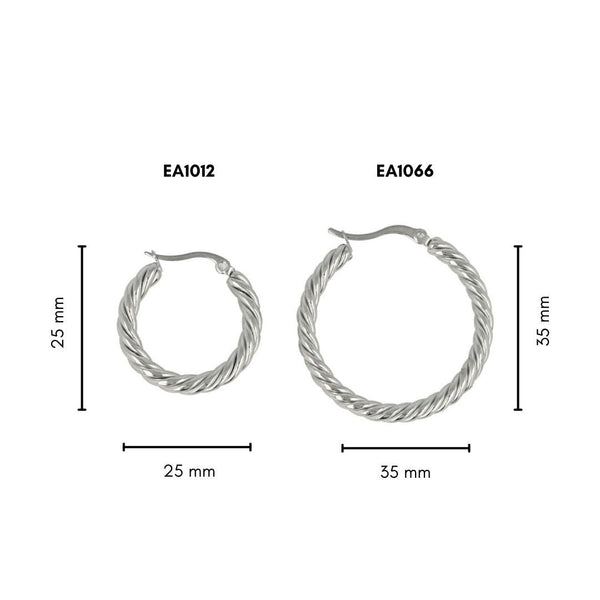 Elegante Gedraaide Zilveren Oorring 25x3 mm - My Bendel