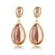 Elegante Gouden Oorbellen met Roze Druppelsteen - My Bendel