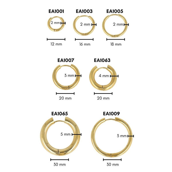 Elegante Gouden Oorring 12mm: Tijdloze Schoonheid - My Bendel