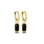 Elegante Gouden Oorringen met Onyx Hanger - My Bendel