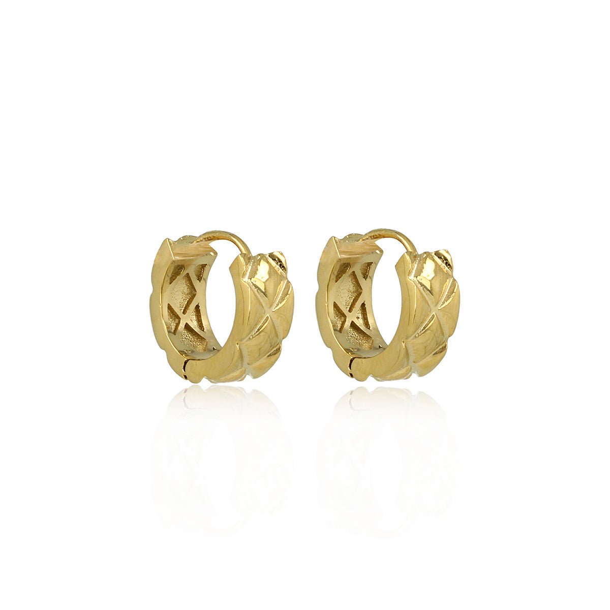Elegante Gouden Oorringen met Uniek Patroon - My Bendel