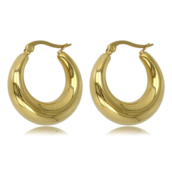 Elegante Gouden Ronde Oorring 23x7 mm - My Bendel