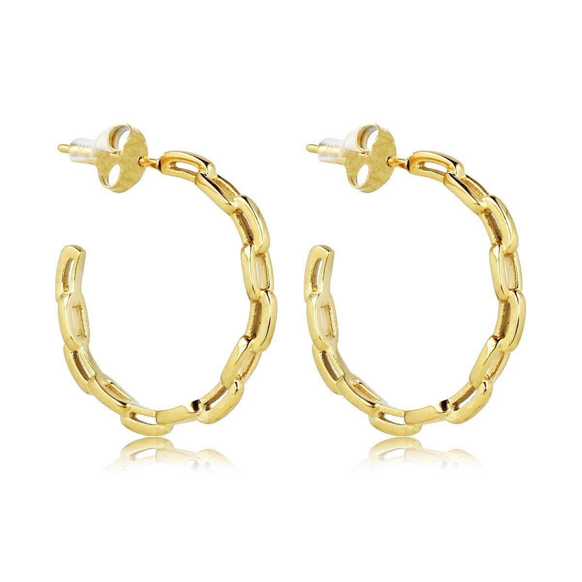 Elegante Gouden Schakel Oorringen 25x3 mm - My Bendel