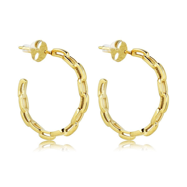 Elegante Gouden Schakel Oorringen 25x3 mm - My Bendel