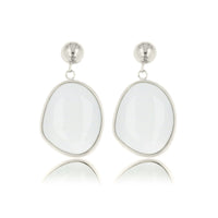 Elegante Zilveren Oorbel met White Aventurine Hanger
