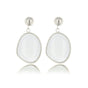 Elegante Zilveren Oorbel met White Aventurine Hanger - My Bendel