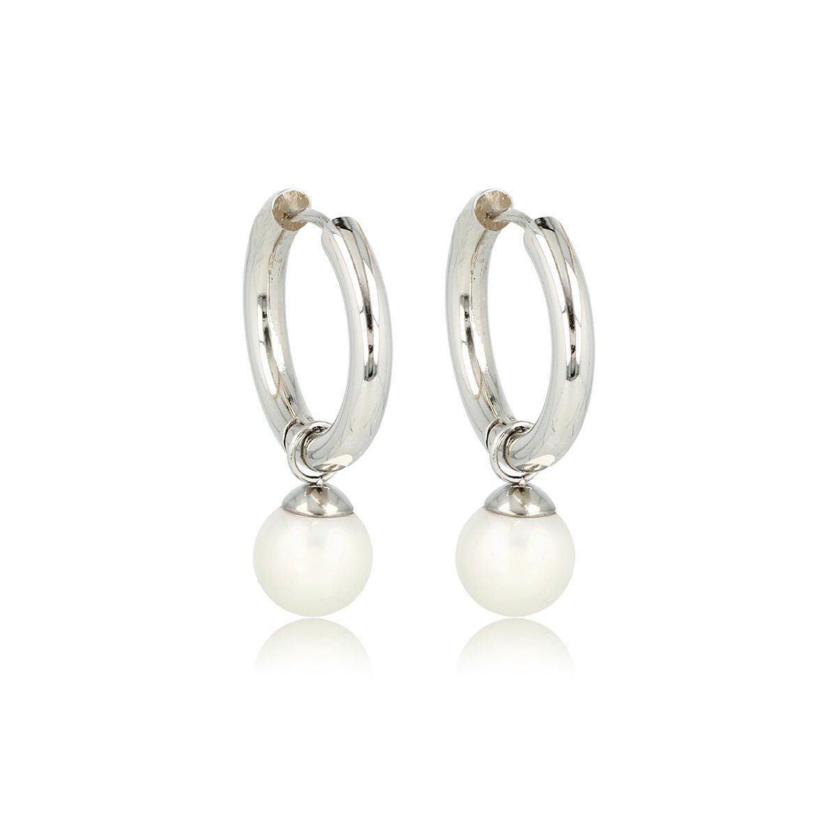 Elegante Zilveren Oorringen met Parelglans - My Bendel
