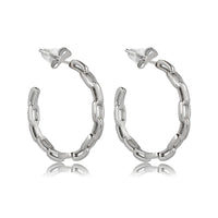 Elegante Zilveren Schakel Oorringen 25x3 mm