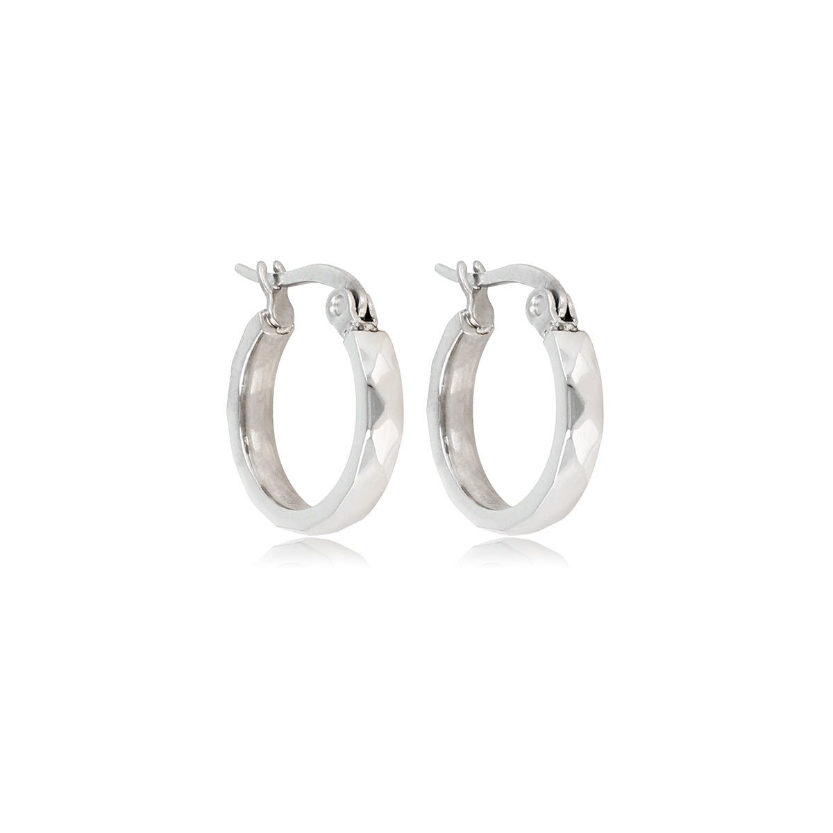 Facetgeslepen Zilveren Oorbellen 16x3mm Elegantie - My Bendel