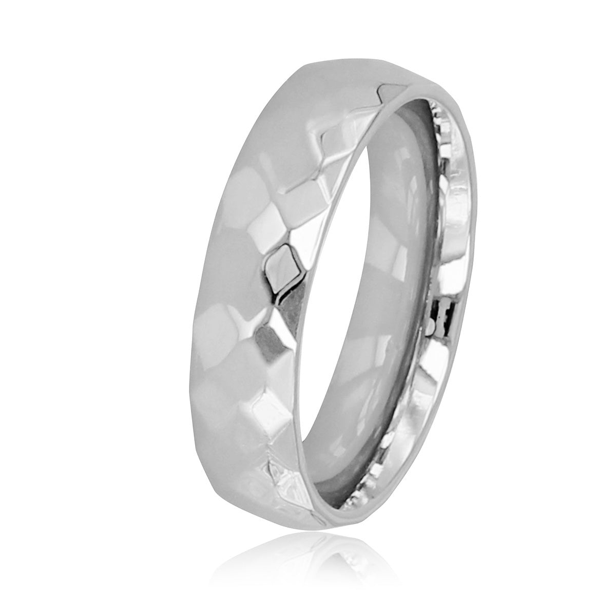 Facetgeslepen zilveren ring - 5 mm breed - eigentijdse elegantie - My Bendel