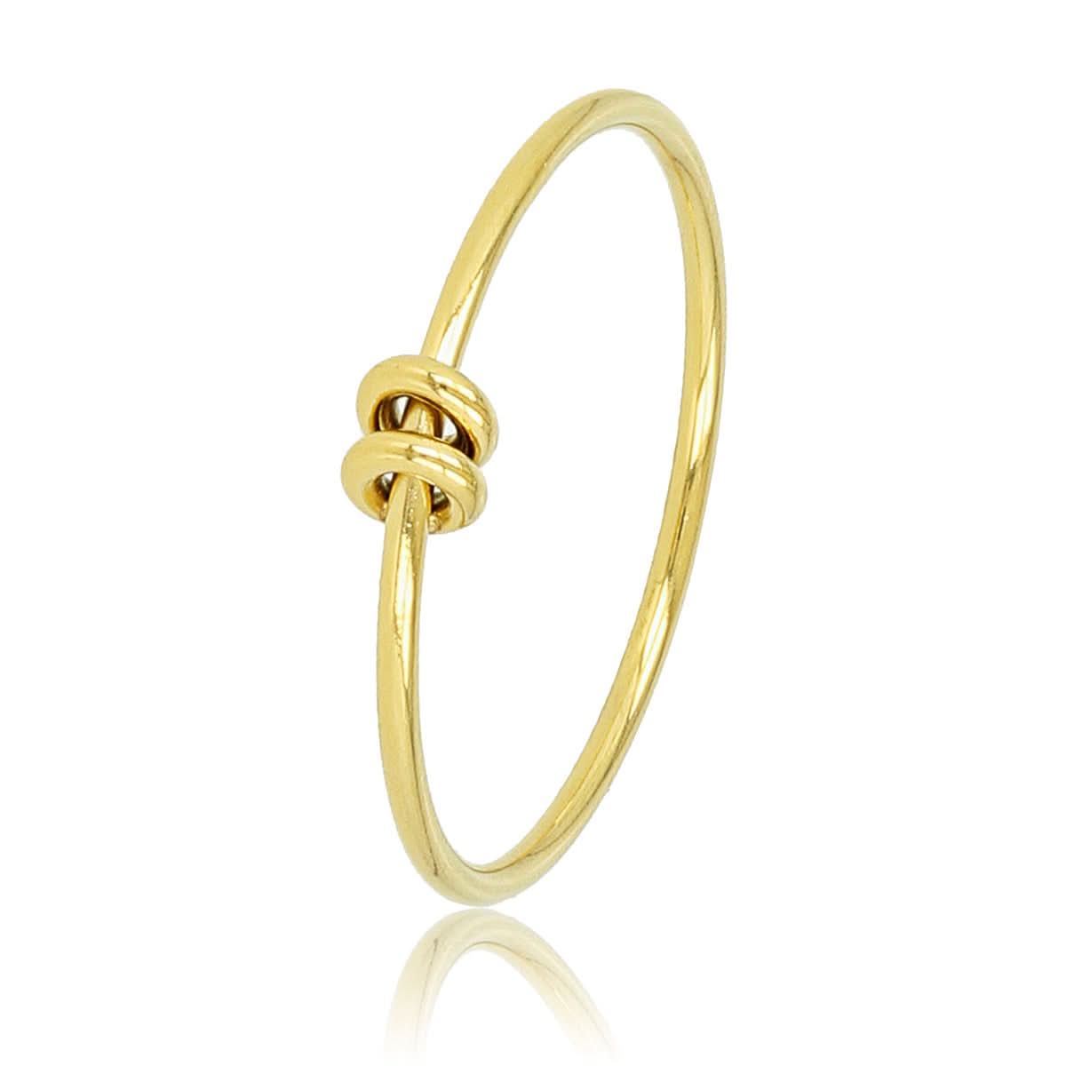 Fijne gouden aanschuifring - twee ringetjes - Stainless steel - My Bendel