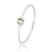 Fijne zilveren aanschuifring - twee ringetjes - hypoallergeen