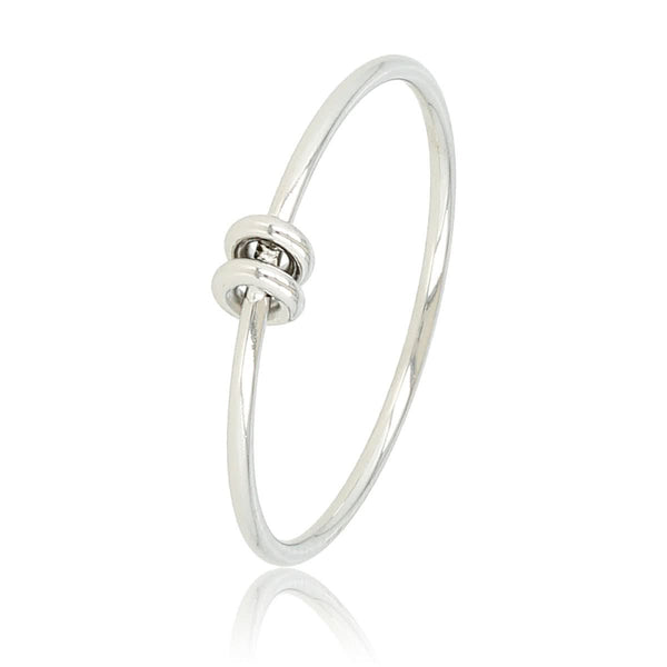 Fijne zilveren aanschuifring - twee ringetjes - hypoallergeen - My Bendel