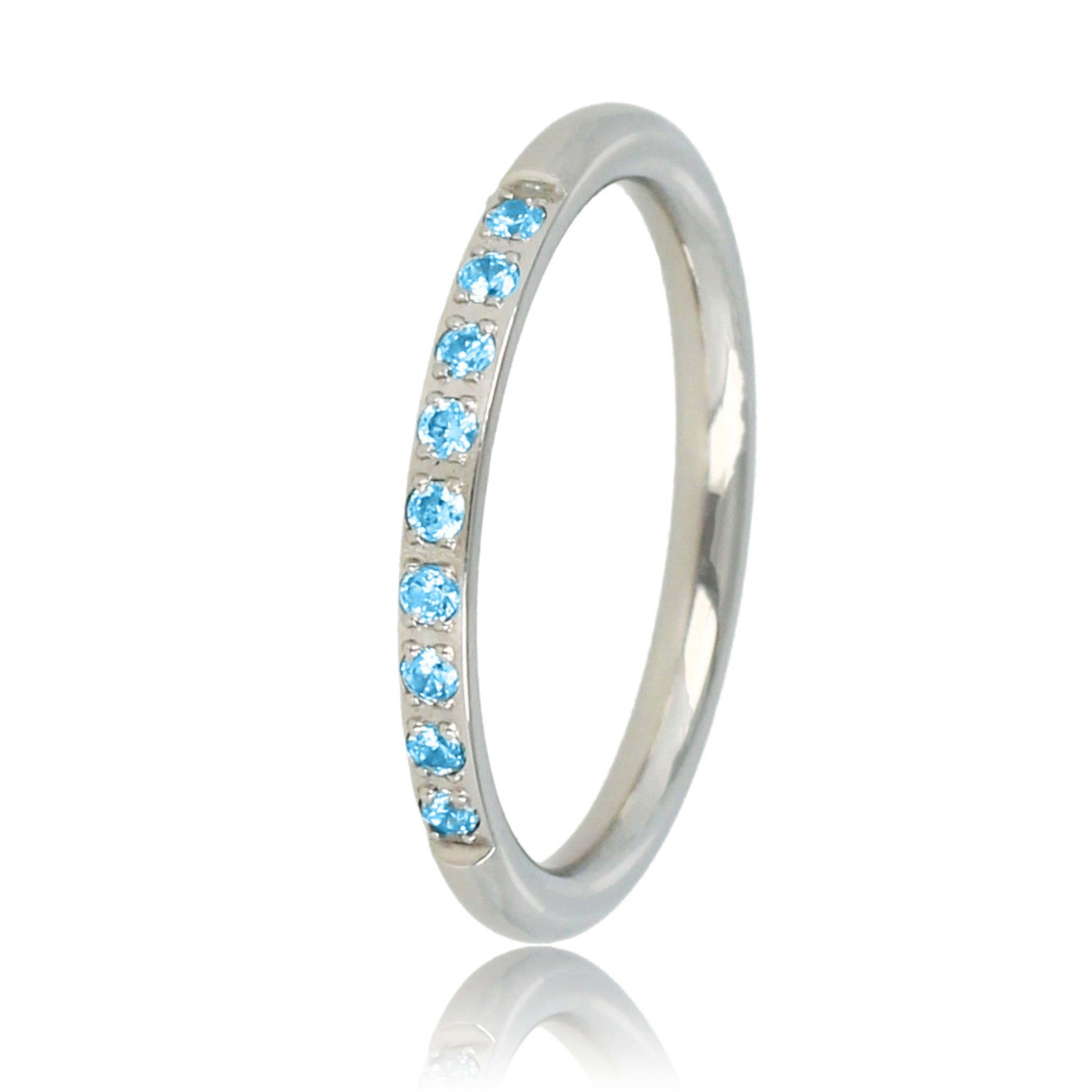 Fijne zilveren ring - blauwe zirkonia - 5 kleuren beschikbaar - My Bendel