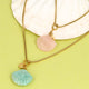Gouden Box ketting met Amazonite Schelp - Zomerse Ketting