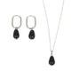 Onyx-Schmuckset Silber – Birnenförmiger Anhänger