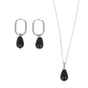 Onyx-Schmuckset Silber – Birnenförmiger Anhänger