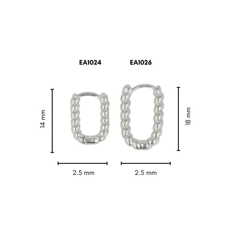 Elegante Gedraaide Zilveren Oorring 14mm