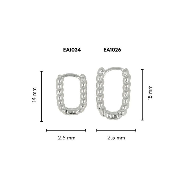 Elegant Twisted Silver Earring 14mm