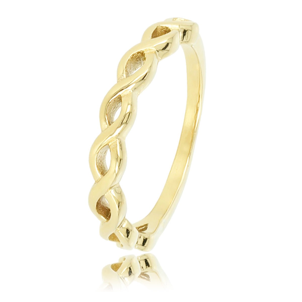 Gewoven gouden aanschuifring - makkelijk te combineren - My Bendel