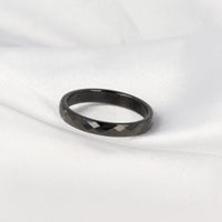 Keramieken ring zwart 3mm - facet geslepen - hypoallergeen - My Bendel