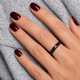 Ceramic Ring • Faceted Cut • 3 mm • Black