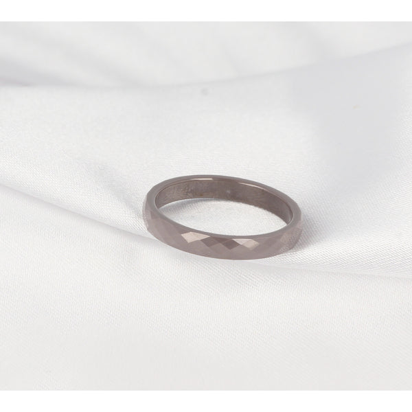 Keramieken ring 3mm - facet geslepen - grijs - hypoallergeen