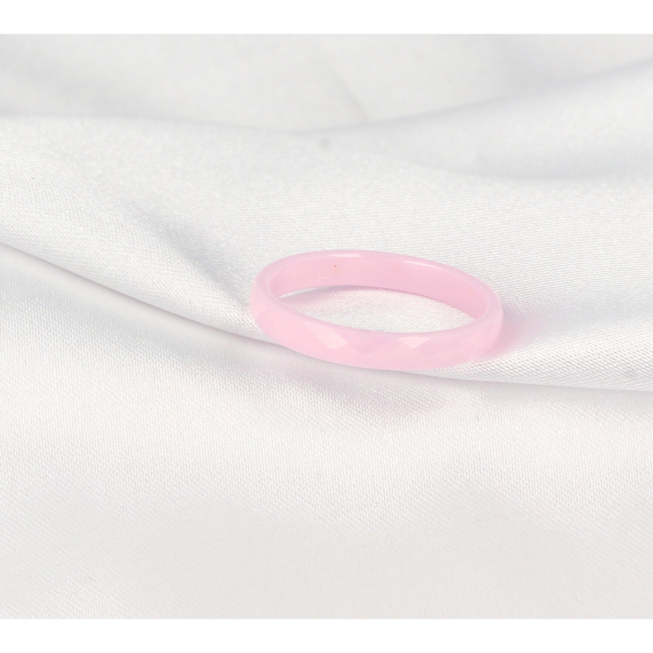 Keramieken ring roze 3mm - facet geslepen - hypoallergeen