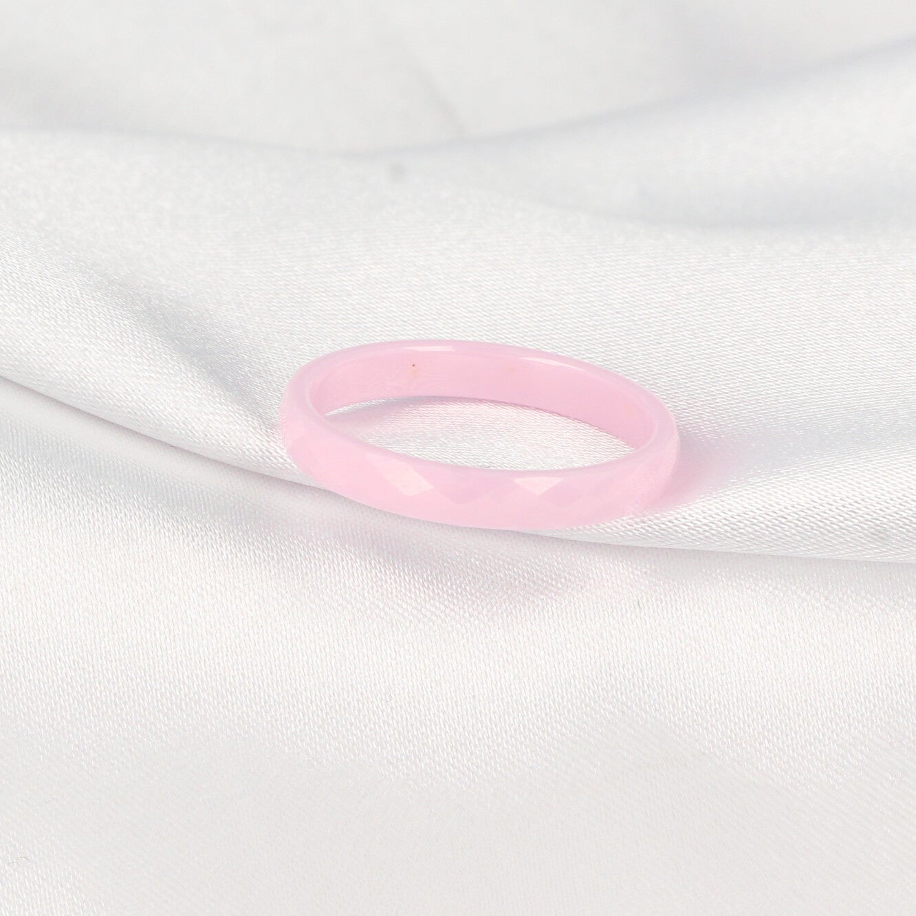 Keramieken ring roze 3mm - facet geslepen - hypoallergeen - My Bendel