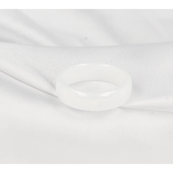 Onbreekbare keramieken ring - wit - 6 mm - hypoallergeen