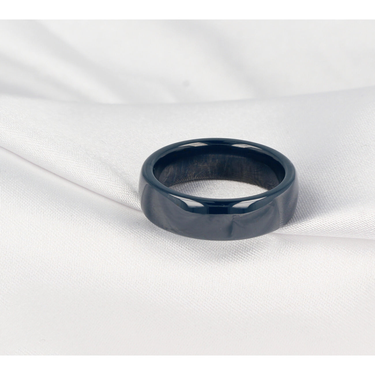 Unbreakable ceramic ring - blue - 6 mm wide
