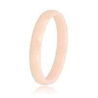 Keramieken ring 3mm - facet geslepen - zalmkleurig