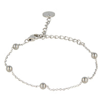 Silver bead bracelet - adjustable and hypoallergenic