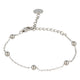 Silver bead bracelet - adjustable and hypoallergenic