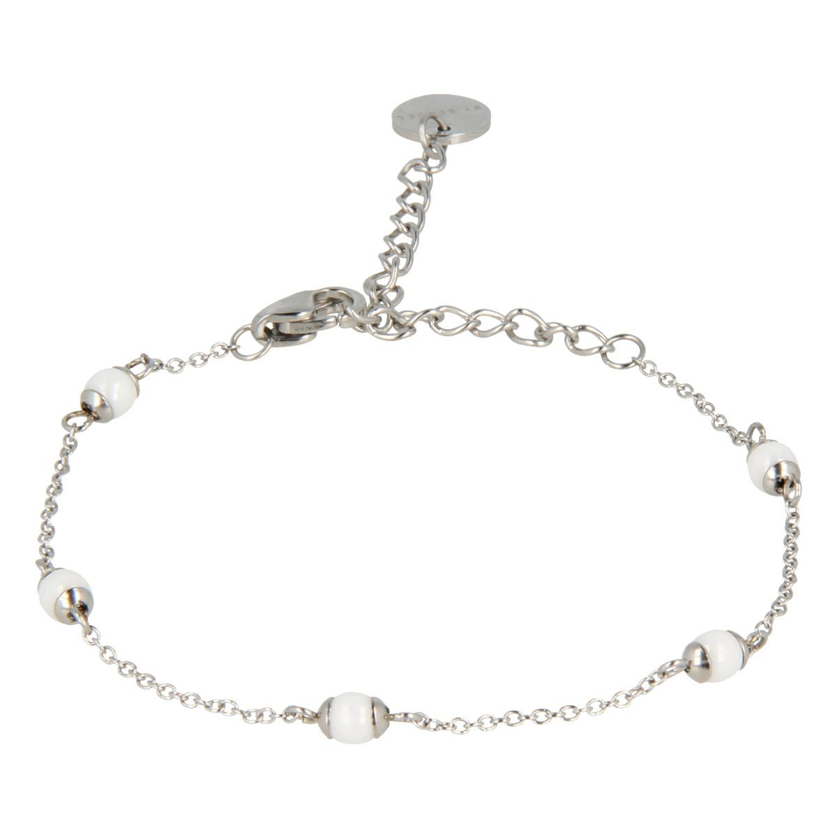 Zilveren armband met keramieken kralen - sieraden - My Bendel