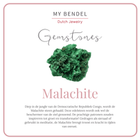 Goud ring met Malachite - unieke groene steen - Stainless steel - My Bendel