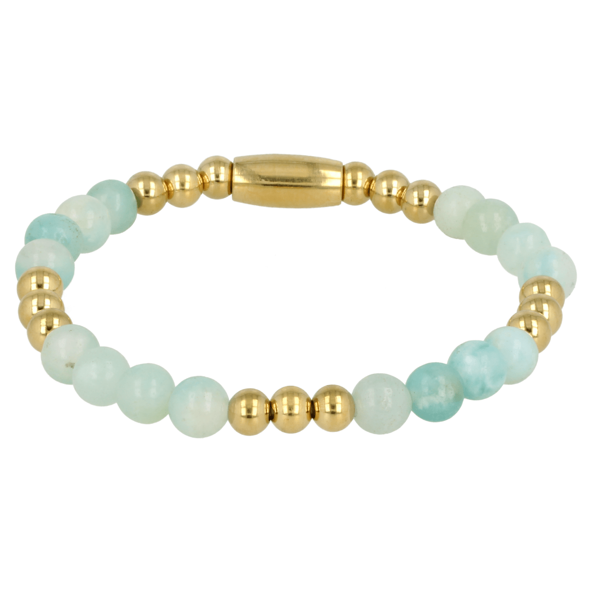 Gouden Amazonite Armband Elastisch - Rustgevend Accessoire - My Bendel
