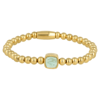 Golden Amazonite Gemstones Women's Bracelet Elastic