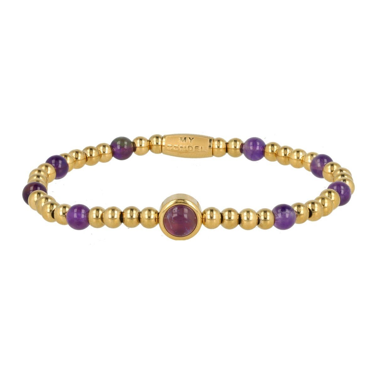 Gouden Amethyst Bedelarmband - My Bendel