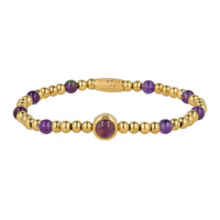 Gouden Amethyst Bedelarmband