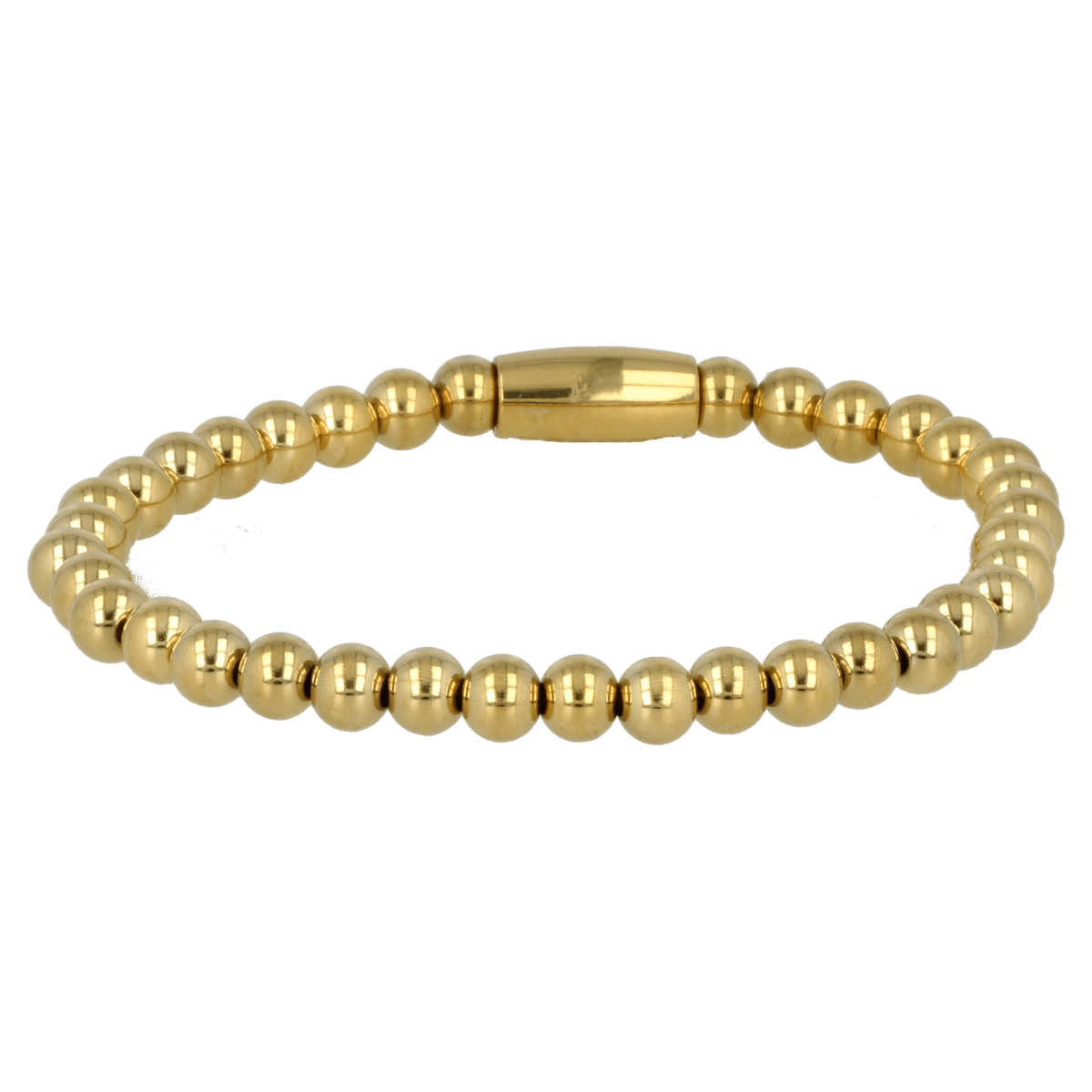 Gouden armband met 5mm stainless steel kralen - My Bendel