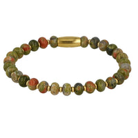 Gouden Armband met Aardende Unakite Edelstenen