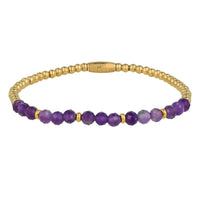 Gouden Armband met Amethyst kralen - Spiritueel Sieraad